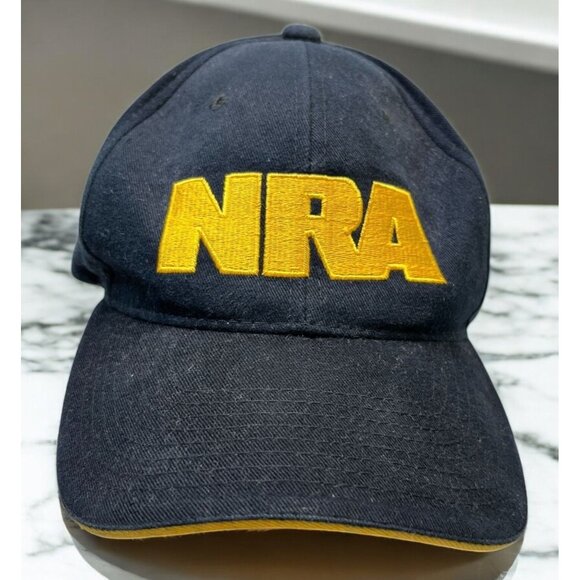 Bold NRA Baseball Cap Hat Gold Logo American Flag Patch National Rifle Assoc - Picture 1 of 7